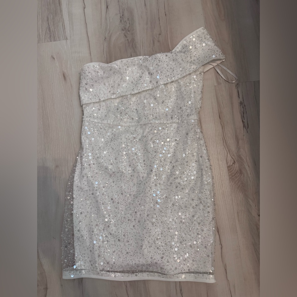 Lulu's White One Shoulder Dress - Picture 6 of 12